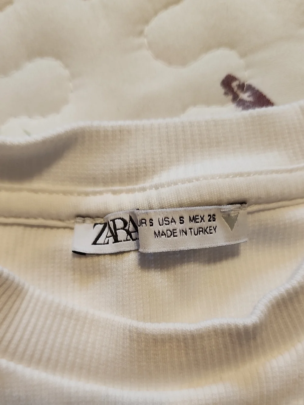 Zara White Short Sleeve Top with Silver Rhinestone Detail - Picture 3 of 6